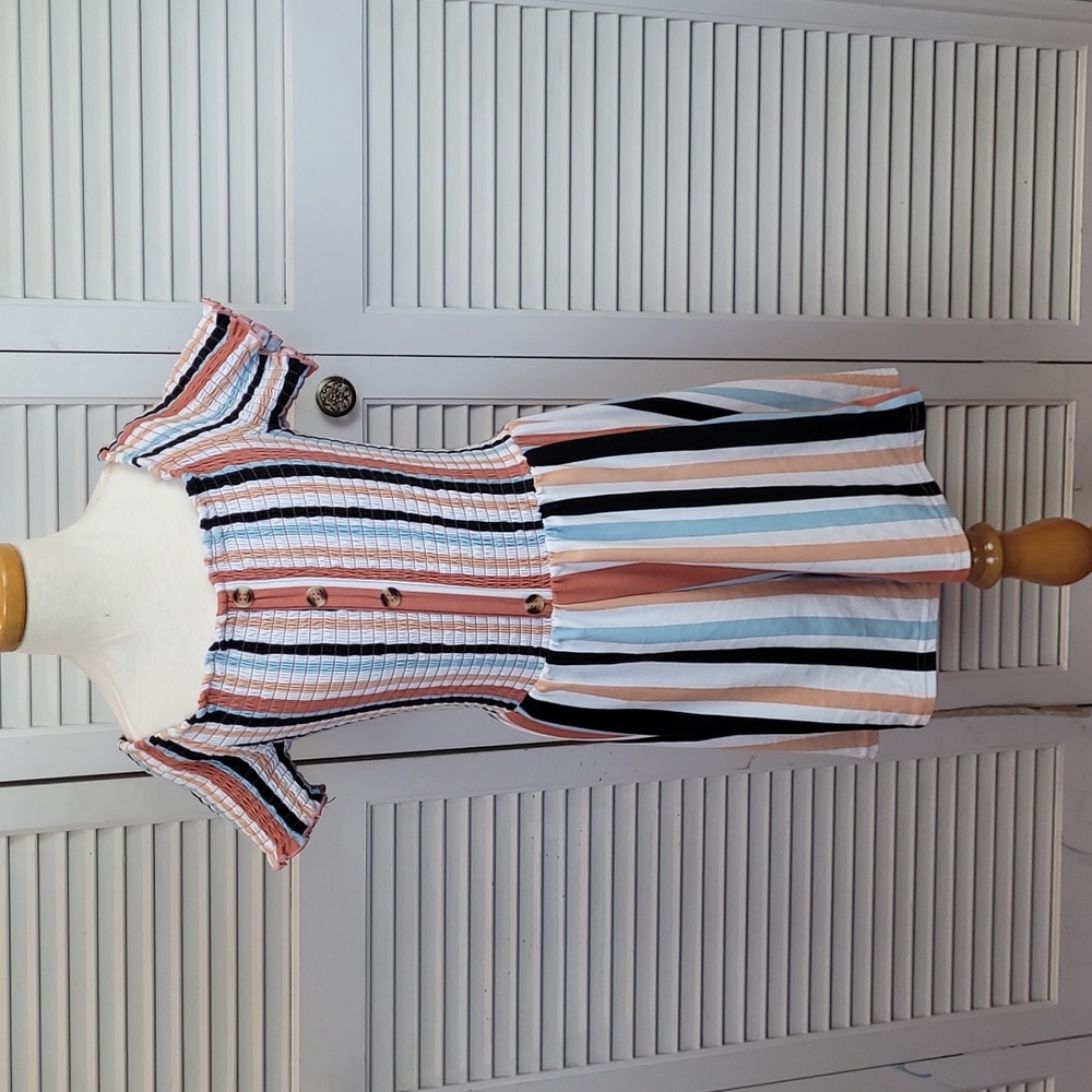 Girls stripe shorts romper
